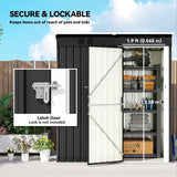 Outsunny 5 x 3 ft Lean-to Garden Shed, Outdoor Storage Shed with Lockable Door and Vents, Dark Grey - Dandys Landscape Supplies
