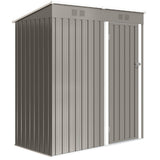 Outsunny 5 x 3 ft Lean-to Garden Shed, Outdoor Storage Shed with Lockable Door and Vents, Light Grey - Dandys Landscape Supplies