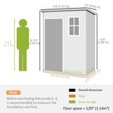 Outsunny 5' x 3' Garden Shed with Floor, Outdoor Storage Shed with Lockable Door, Window and Vent, Black - Dandys Landscape Supplies