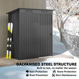 Outsunny 5 x 3.5ft Metal Garden Storage Shed with Effortless Assembly and 2 Pairs of Gloves, Waterproof Outdoor Shed, Dark Grey - Dandys Landscape Supplies