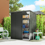 Outsunny 5 x 3.5ft Metal Garden Storage Shed with Effortless Assembly and 2 Pairs of Gloves, Waterproof Outdoor Shed, Dark Grey - Dandys Landscape Supplies