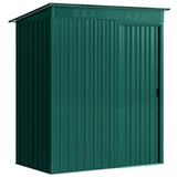 Outsunny 5 x 3.5ft Metal Garden Storage Shed with Effortless Assembly and 2 Pairs of Gloves, Waterproof Outdoor Shed, Green - Dandys Landscape Supplies