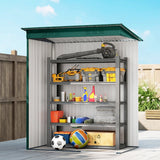 Outsunny 5 x 3.5ft Metal Garden Storage Shed with Effortless Assembly and 2 Pairs of Gloves, Waterproof Outdoor Shed, Green - Dandys Landscape Supplies