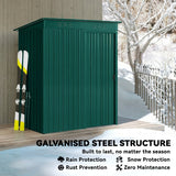 Outsunny 5 x 3.5ft Metal Garden Storage Shed with Effortless Assembly and 2 Pairs of Gloves, Waterproof Outdoor Shed, Green - Dandys Landscape Supplies
