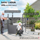 Outsunny 5 x 9ft Galvanised Metal Garden Shed with Foundation Kit, Outdoor Lean-to Shed, Tool Storage House with Lockable Doors, Gloves and 2 Air Vents for Patio, Garden, Grey - Dandys Landscape Supplies
