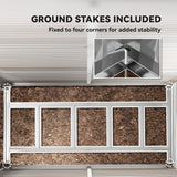 Outsunny 5 x 9ft Galvanised Metal Garden Shed with Foundation Kit, Outdoor Lean-to Shed, Tool Storage House with Lockable Doors, Gloves and 2 Air Vents for Patio, Garden, Grey - Dandys Landscape Supplies