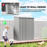 Outsunny 5ft x 3ft Garden Storage Shed, Outdoor Metal Shed with Sloped Roof, Aluminium Grey - Dandys Landscape Supplies