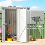 Outsunny 5ft x 3ft Garden Storage Shed, Outdoor Metal Shed with Sloped Roof, Aluminium Grey - Dandys Landscape Supplies