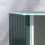 Outsunny 5ft x 3ft Metal Garden Storage Shed, Outdoor Tool Shed with Sloped Roof, Lockable Door for Tools, Equipment, Green - Dandys Landscape Supplies