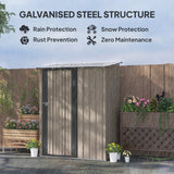 Outsunny 5ft x 3ft Metal Garden Storage Shed, Outdoor Tool Shed with Sloped Roof, Lockable Door for Tools, Equipment, Light Grey - Dandys Landscape Supplies
