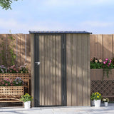 Outsunny 5ft x 3ft Metal Garden Storage Shed, Outdoor Tool Shed with Sloped Roof, Lockable Door for Tools, Equipment, Light Grey - Dandys Landscape Supplies