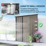 Outsunny 5ft x 3ft Metal Garden Storage Shed, Outdoor Tool Shed with Sloped Roof, Lockable Door for Tools, Equipment, Light Grey - Dandys Landscape Supplies