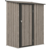 Outsunny 5ft x 3ft Metal Garden Storage Shed, Outdoor Tool Shed with Sloped Roof, Lockable Door for Tools, Equipment, Light Grey - Dandys Landscape Supplies