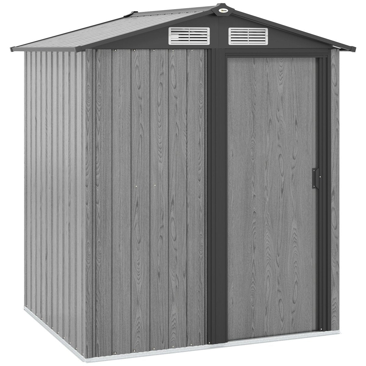 Outsunny 5ft x 4.3ft Outdoor Garden Storage Shed - Grey Wood Effect - Dandys Landscape Supplies