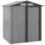 Outsunny 5ft x 4.3ft Outdoor Garden Storage Shed - Grey Wood Effect - Dandys Landscape Supplies