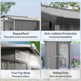 Outsunny 5ft x 4.3ft Outdoor Garden Storage Shed - Grey Wood Effect - Dandys Landscape Supplies