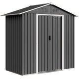 Outsunny 6.5 x 3.5ft Metal Garden Storage Shed - Dark Grey - Dandys Landscape Supplies