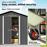 Outsunny 6.5 x 3.5ft Metal Garden Storage Shed - Dark Grey - Dandys Landscape Supplies