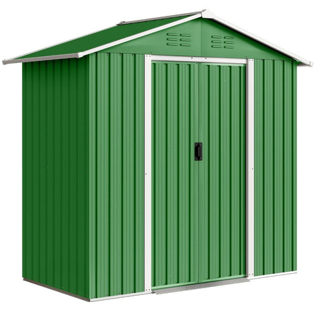 Outsunny 6.5 x 3.5ft Metal Garden Storage Shed - Green - Dandys Landscape Supplies