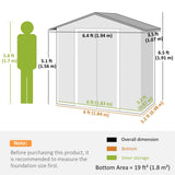Outsunny 6.5 x 3.5ft Metal Garden Storage Shed - Green - Dandys Landscape Supplies