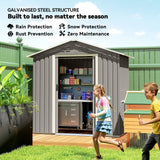 Outsunny 6.5 x 3.5ft Metal Garden Storage Shed - Light Grey - Dandys Landscape Supplies