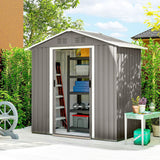Outsunny 6.5 x 3.5ft Metal Garden Storage Shed - Light Grey - Dandys Landscape Supplies