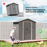 Outsunny 6.5 x 3.5ft Metal Garden Storage Shed - Light Grey - Dandys Landscape Supplies
