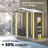 Outsunny 7 x 4ft Garden Shed, Easy to Assemble, Upgraded Galvanised Steel Frame with Foundation Kit, Double Doors with Lock, Outdoor Metal Shed with Vents and Gloves, Garden Storage Shed, Dark Grey - Dandys Landscape Supplies