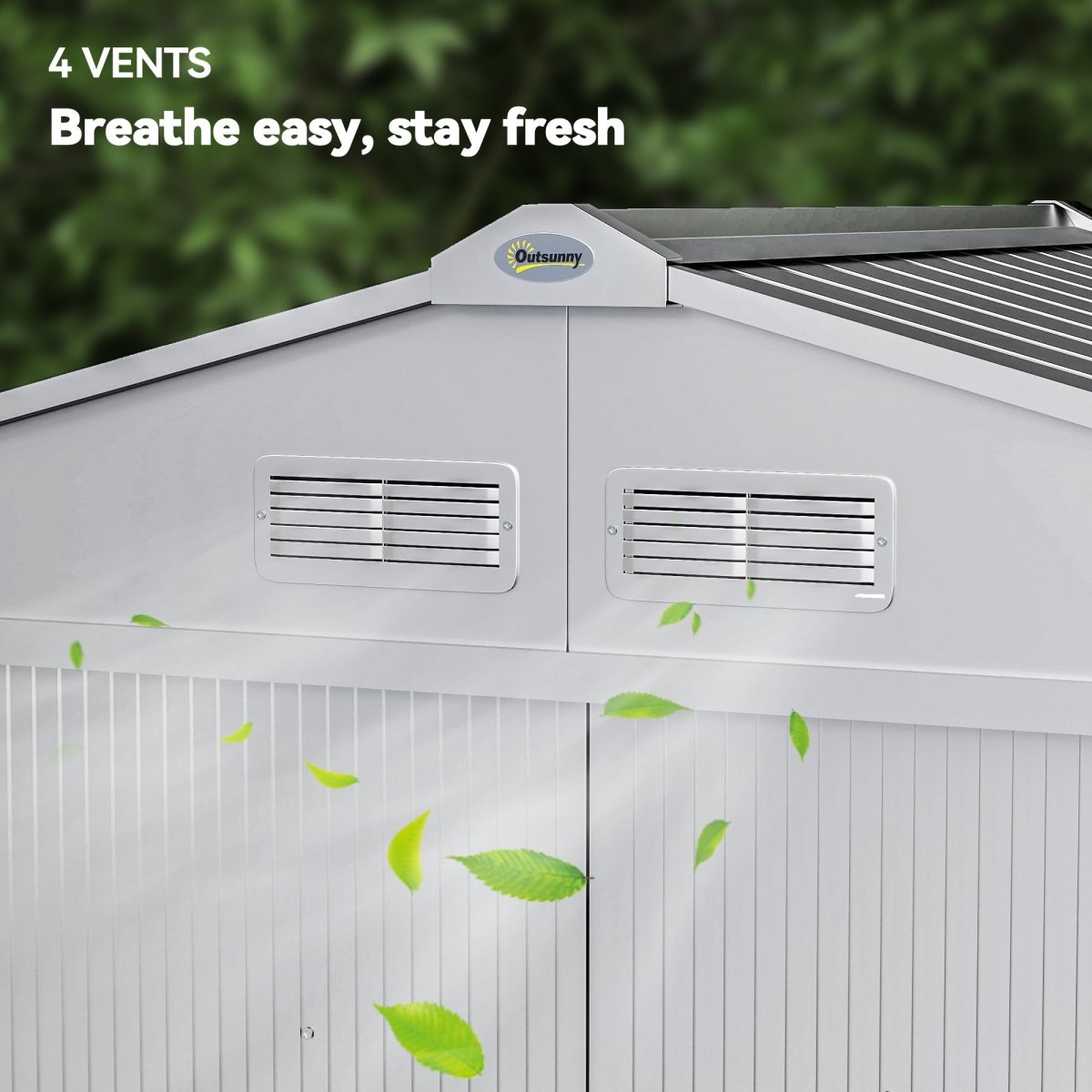 Outsunny 7 x 4ft Lockable Metal Garden Tool Storage Shed Storage - Light Grey - Dandys Landscape Supplies