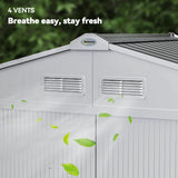 Outsunny 7 x 4ft Lockable Metal Garden Tool Storage Shed Storage - Light Grey - Dandys Landscape Supplies