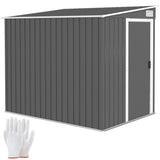 Outsunny 7 x 5ft Galvanised Metal Shed, with Sliding Door - Dark Grey - Dandys Landscape Supplies