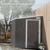 Outsunny 7 x 5ft Galvanised Metal Shed, with Sliding Door - Dark Grey - Dandys Landscape Supplies