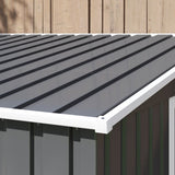 Outsunny 7 x 5ft Galvanised Metal Shed, with Sliding Door - Dark Grey - Dandys Landscape Supplies