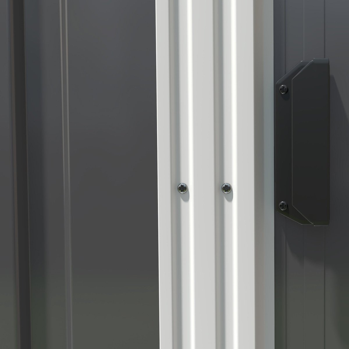 Outsunny 7 x 5ft Galvanised Metal Shed, with Sliding Door - Dark Grey - Dandys Landscape Supplies