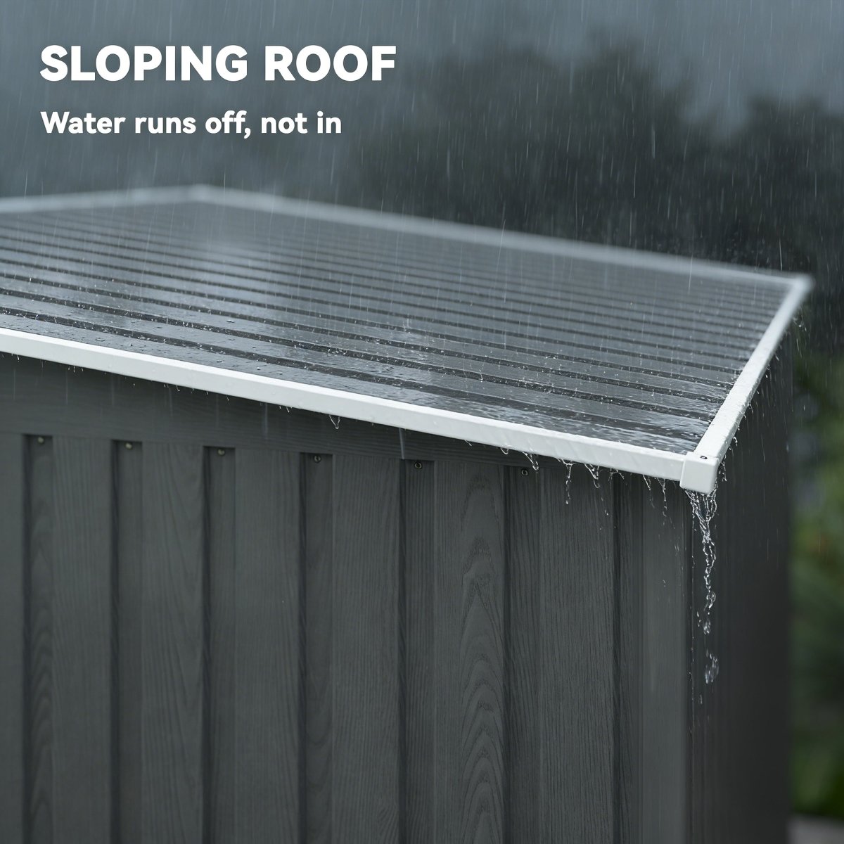 Outsunny 7 x 5ft Galvanised Metal Shed, with Sliding Door - Light Grey - Dandys Landscape Supplies