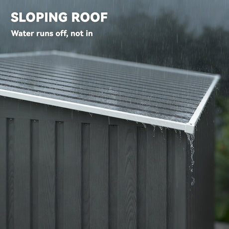 Outsunny 7 x 5ft Galvanised Metal Shed, with Sliding Door - Light Grey - Dandys Landscape Supplies