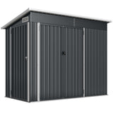 Outsunny 7.5 x 4.3ft Metal Garden Storage Shed, Waterproof Outdoor Shed with Triple Lockable Door, Gloves, Vents, Dark Grey - Dandys Landscape Supplies