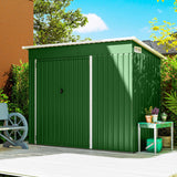 Outsunny 7.5 x 4.3ft Metal Garden Storage Shed, Waterproof Outdoor Shed with Triple Lockable Door, Gloves, Vents, Green - Dandys Landscape Supplies