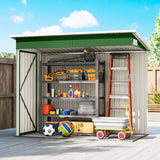 Outsunny 7.5 x 4.3ft Metal Garden Storage Shed, Waterproof Outdoor Shed with Triple Lockable Door, Gloves, Vents, Green - Dandys Landscape Supplies
