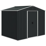 Outsunny 7.7 x 5.7ft Metal Garden Shed, Galvanised Outdoor Tool Storage House with Ventilation Slots and Sliding Doors, Grey - Dandys Landscape Supplies
