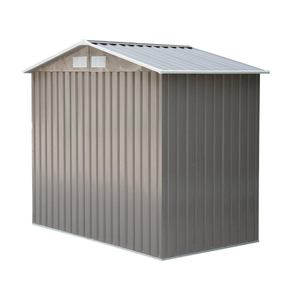 Outsunny 7ft x 4ft Lockable Garden Metal Storage Shed Storage Roofed Tool Metal Shed w/ Air Vents Steel Grey - Dandys Landscape Supplies