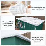 Outsunny 8.5 x 6ft Storage Shed Galvanised Steel Garden Shed, Metal Shed with Foundation Kit, Window, Lockable Wide Doors and Air Vents for Outdoor Patio, Green - Dandys Landscape Supplies