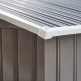 Outsunny 9 x 6FT Outdoor Garden Roofed Metal Storage Shed Tool Box with Foundation Ventilation & Doors Light, Grey - Dandys Landscape Supplies