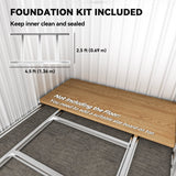 Outsunny Garden Metal Tool Storage Shed with Sliding Door, Sloped Roof and Foundation Kit, 152 x 132 x 188cm, Grey - Dandys Landscape Supplies