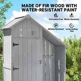 Outsunny Garden Outdoor Storage Shed 3 Shelves Tilt Roof w/ Firewood Rack Log Carrier, 129L x 51.5W x 180H cm - Dandys Landscape Supplies