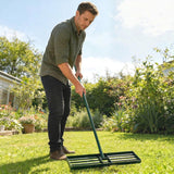 Outsunny Lawn Levelling Rake, 76 x 26 cm Lawn Leveller Lute with 169 cm Handle for Grass Soil Sand Yard Golf Course - Dandys Landscape Supplies
