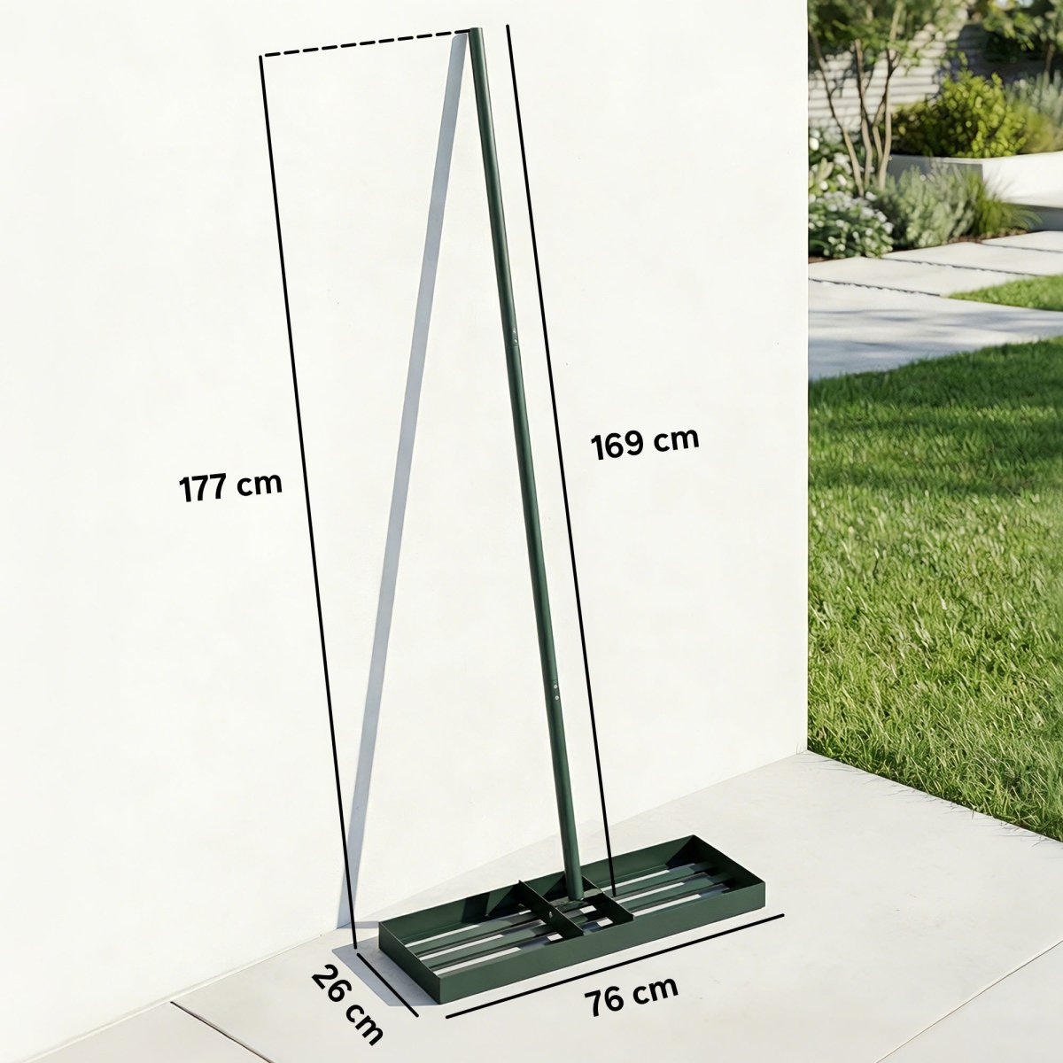 Outsunny Lawn Levelling Rake, 76 x 26 cm Lawn Leveller Lute with 169 cm Handle for Grass Soil Sand Yard Golf Course - Dandys Landscape Supplies
