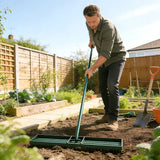 Outsunny Lawn Levelling Rake, 76 x 26 cm Lawn Leveller Lute with 169 cm Handle for Grass Soil Sand Yard Golf Course - Dandys Landscape Supplies