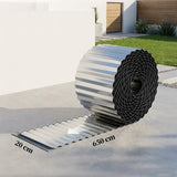 Outsunny Metal Garden Edging Border, 8 in x 21.3 ft Corrugated Heavy Duty Galvanised Steel Lawn Edging, Silver Tone - Dandys Landscape Supplies
