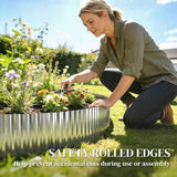 Outsunny Metal Garden Edging Border, 8 in x 21.3 ft Corrugated Heavy Duty Galvanised Steel Lawn Edging, Silver Tone - Dandys Landscape Supplies